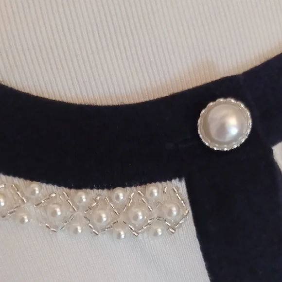 Adrianna Papell Black and White Cardigan - Picture 6 of 8